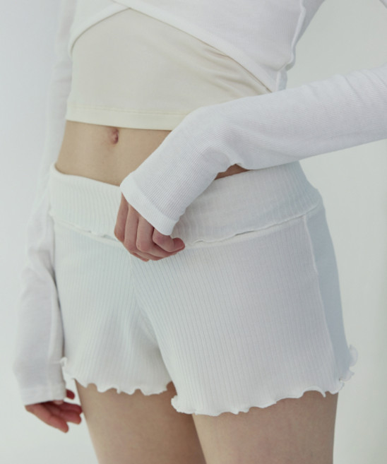 DEVIWEAR 데비웨어 여성 요가복 DEVI-B0061-아이보리 필라테스 비비아나 골지 쇼츠 740893