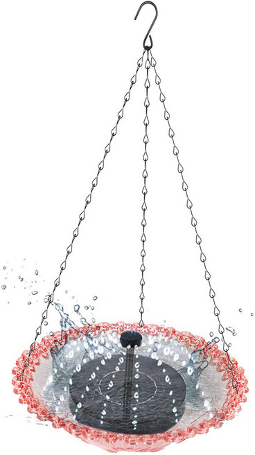 정원 뒤뜰 용 태양광열 분수 펌프 행잉 버드 배스, 03 분홍색