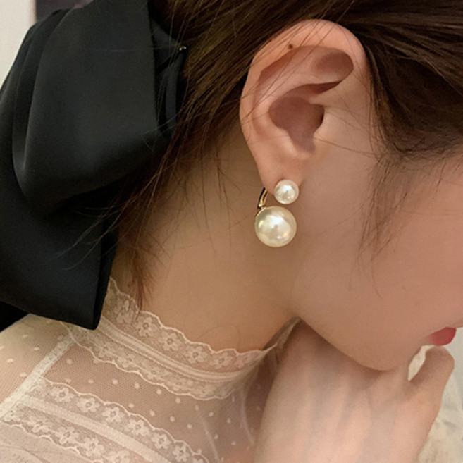 티큐 더블 진주 투웨이 진주 귀걸이 A153