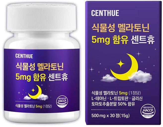 식물성 멜라토닌 5mg 함유 센트휴, 1개, 30정 - 쿠팡