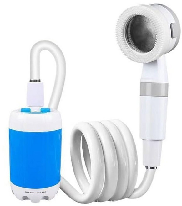 戶外便攜式電泵淋浴器, 藍, 1套