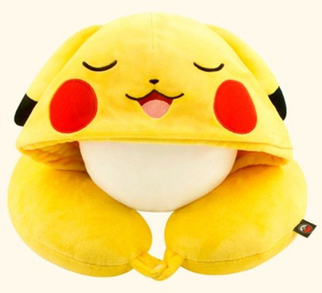 포켓몬스터 잠자는 피카츄 후드 목쿠션/목베개