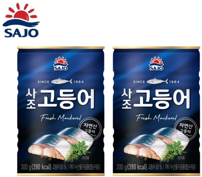 사조 고등어 통조림, 300g, 2개