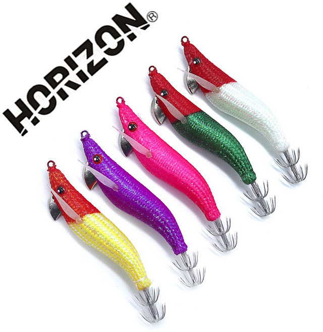 [호라이즌]한치애기 한치 슷테 에기 채비 스테 수평, 레드옐로우, 65g, 5개