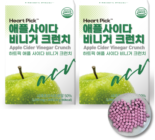 애사비 캔디 젤리 애플 사이다 비니거 스틱 정 크리스피 구미 쏘베스트, 2개, 20g