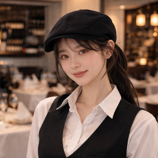 쿠할 남녀공용 사계절 헌팅캡 모자 베레모 카페 바리스타