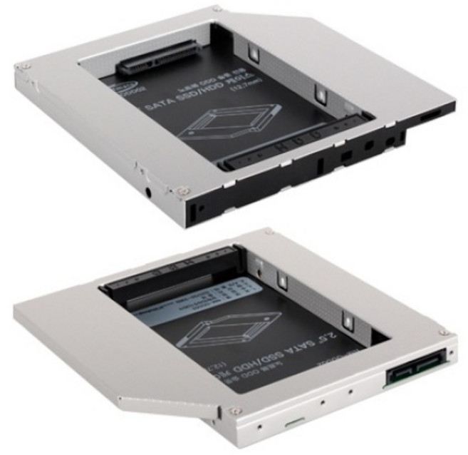 [강원전자] NETmate 노트북 ODD 슬롯 전용 2.5형 SSD/HDD 케이스 NM-ODD02 (12.7mm/하드미포함), 1개