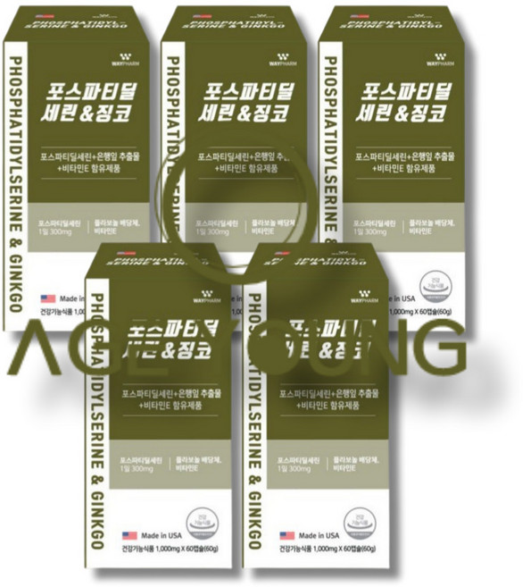 작업기억력 포스타티딜세린 포스트파티딜세린 포스티딜세린 포스트딜세린, 5개, 60정