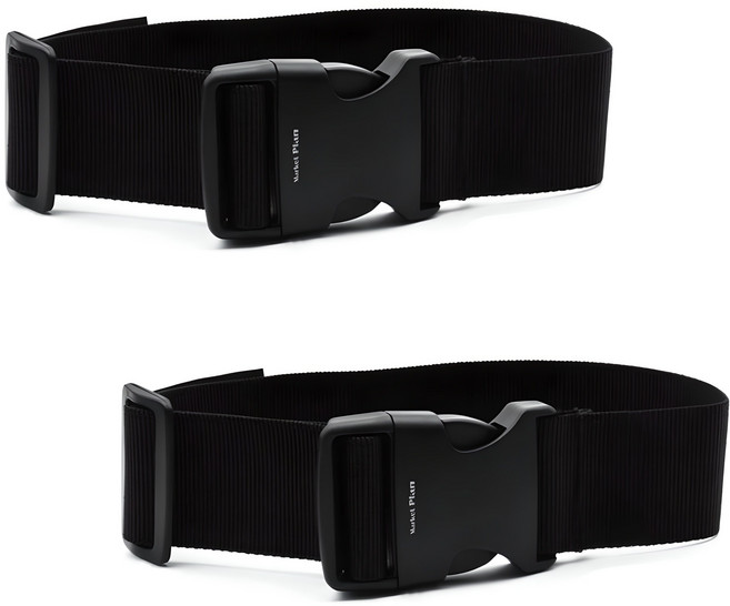 마켓플랜 다용도 길이조절 고정 스트랩 2p 세트, 블랙, 1세트