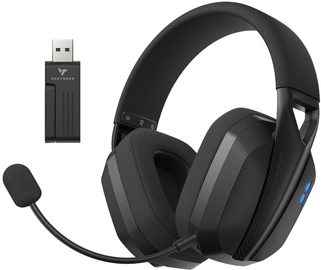 벤트론스 무선 게이밍 헤드셋 2.4G C타입 7.1가상채널 PC PS 게임 블루투스, 블랙, CT780 LITE