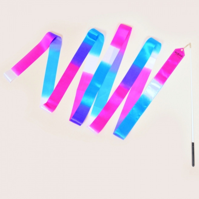 NISPO 니스포 리듬체조리본 멀티컬러 색동스트라이프, 색동 스트라이프, 1개