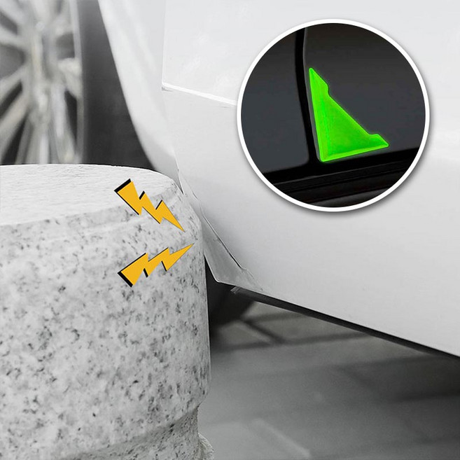 실리콘 투명 자동차 모서리 도어 가드 차문 문콕 방지 실리콘, 2세트, 야광4p