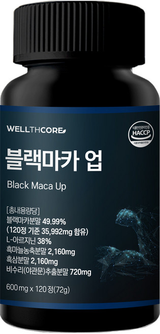 웰스코어 블랙마카 아르기닌, 1개, 120정