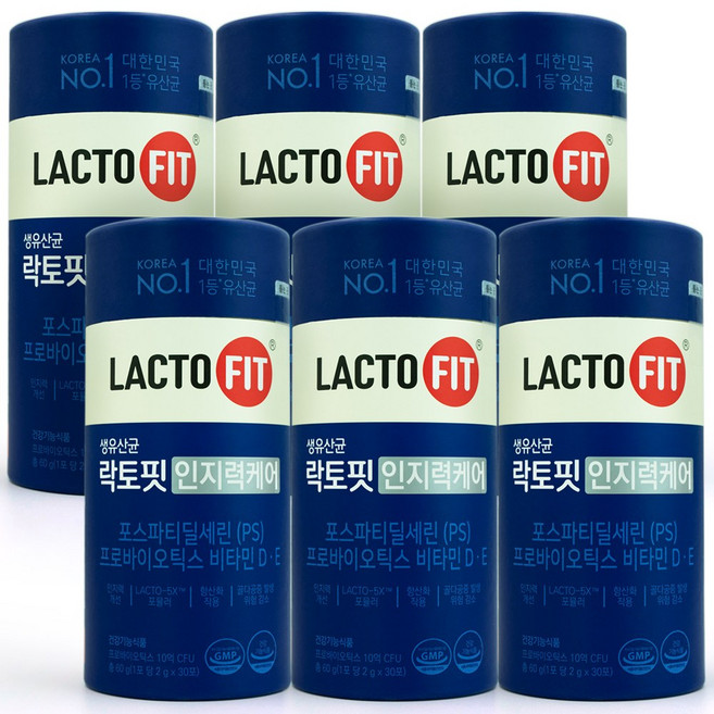 락토핏 생유산균 인지력 케어, 60g, 6개