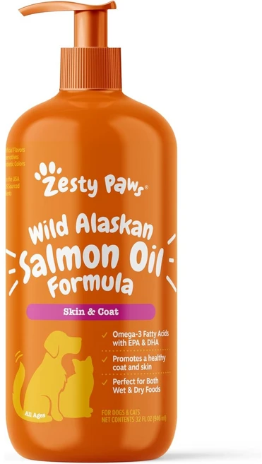 Zesty Paws 제스티퍼스 오메가3 946ml 고양이 강아지 오메가3 - 쿠팡