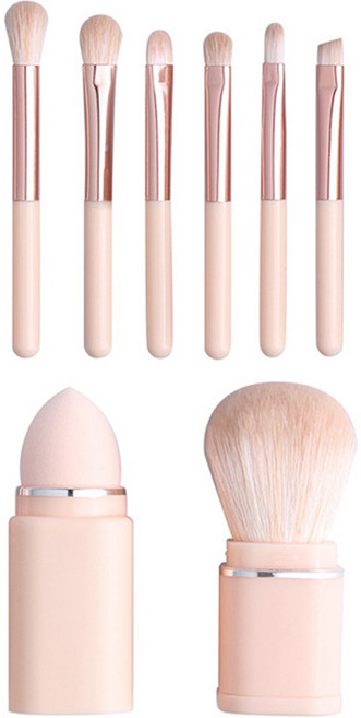 데일리프렌즈 미니 사각 메이크업 브러쉬 8종 세트, 스킨, 1세트