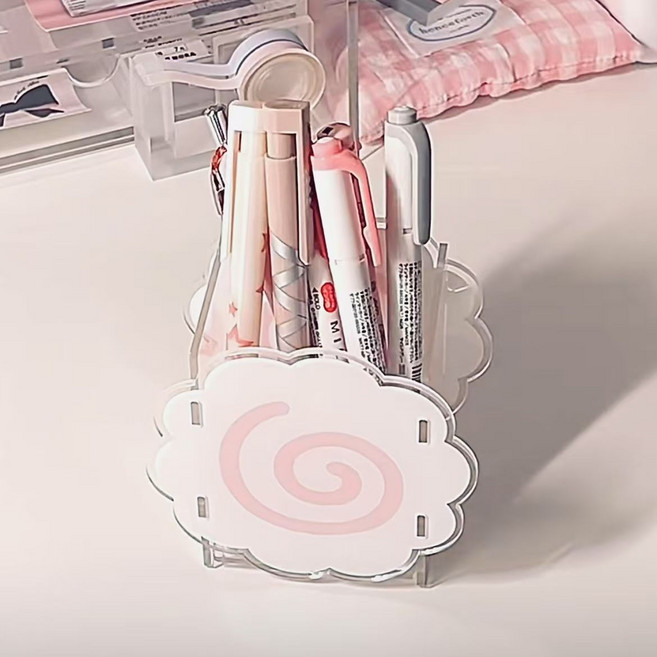 앤유 귀여운 나루토마키 연필 펜 꽂이 2P, 화이트 2P