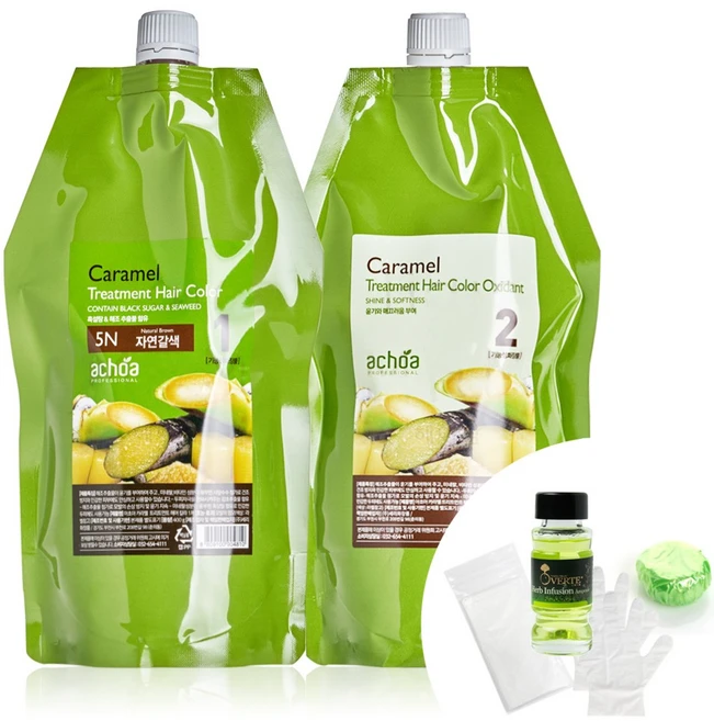 아초아 카라멜 염색 헤어칼라 400ml 새치커버, 8GB(골드브라운), 1개 - 쿠팡