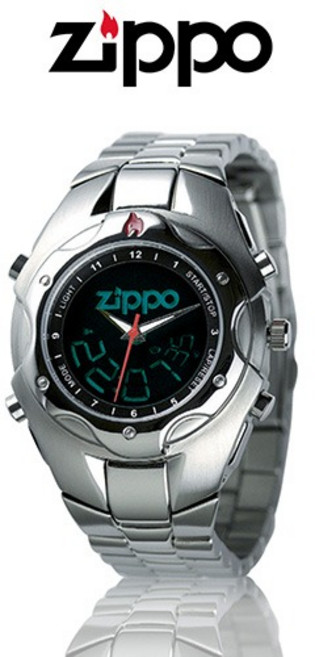 지포 ZIPPO 메탈 남성 명품 시계 LXZ WATCH 스테인리스 방수 실버