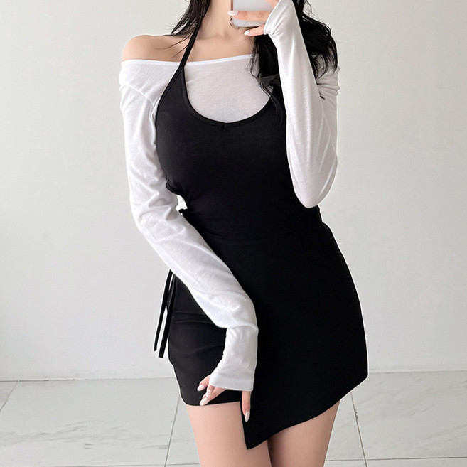 글램디브 뮤딘프 레이어드 오프숄더 티셔츠 AF0981