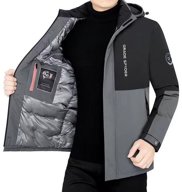 ORZQU 중장년 남자 패딩 겨울 빅사이즈 겨울 웰론 에어볼 하프 패딩점퍼