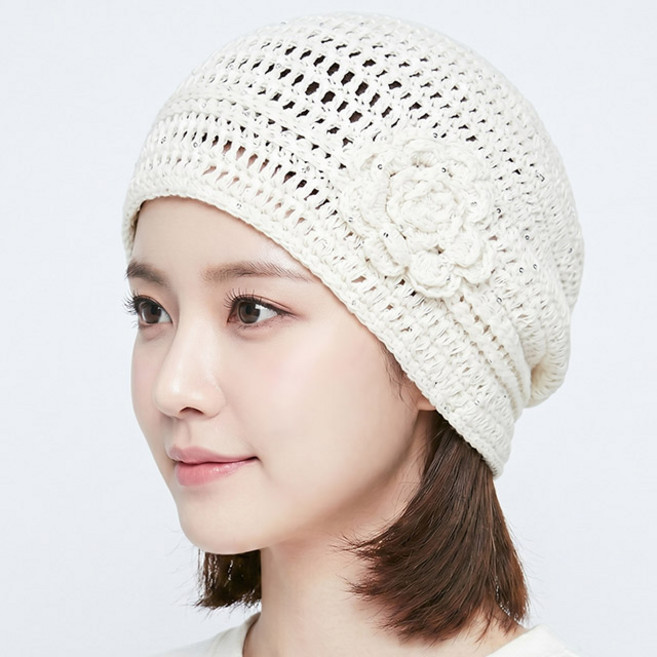 비니 뜨개 스타릿 블룸 여름 여성모자 두건 손뜨개 벙거지 크로세