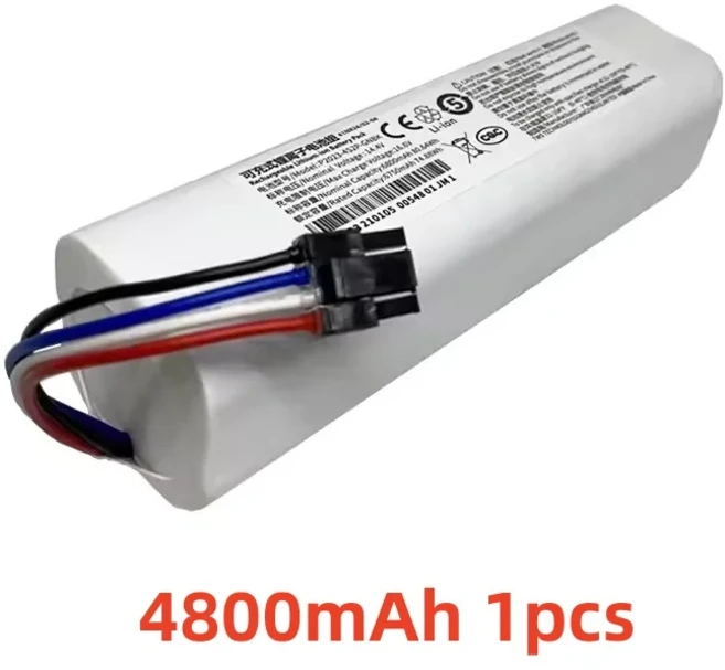14.4V 12800mAh 샤오미 미지아 및 드리미 F9 D9 L10 프로 플러스 청소 로봇용 배터리 X10+PLUS B101CN OMNI, 02 4800mAh 1pcs