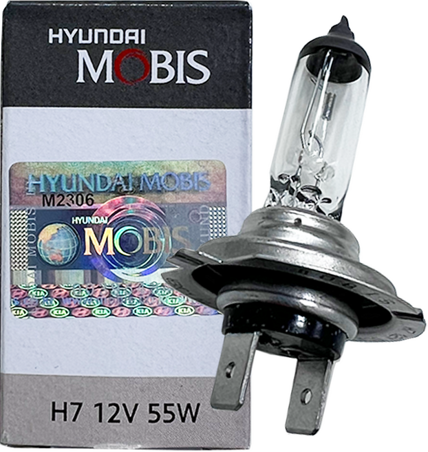 현대모비스 자동차 헤드램프 전조등 상향등 하향등 할로겐 전구, 2개, H7