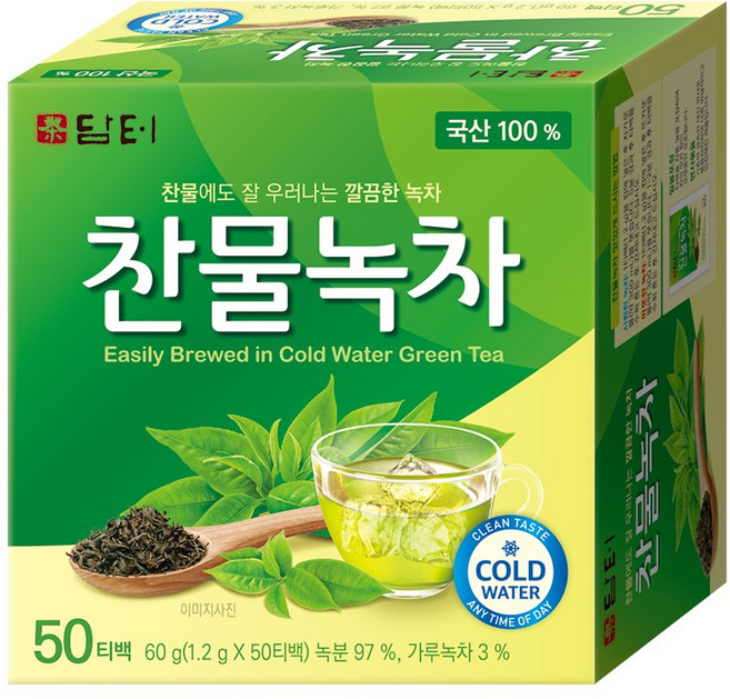 담터 찬물녹차, 18개, 50개입, 1.2g