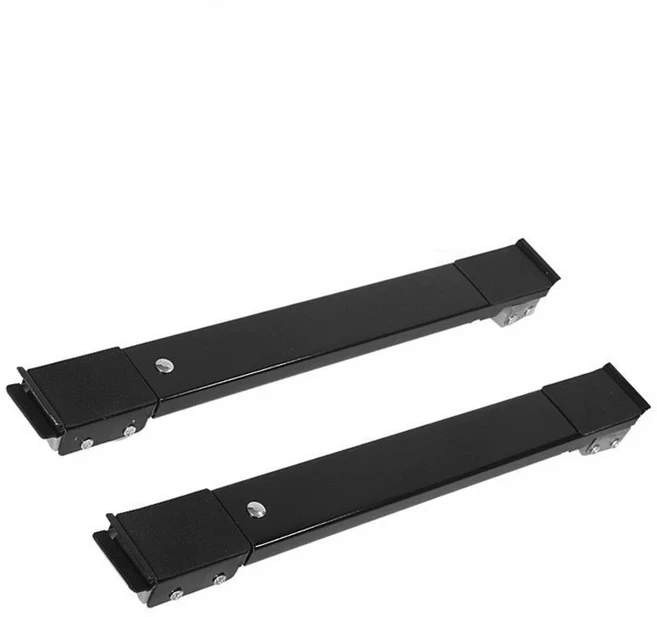 2PCS 냉장고 이동식 받침대 범용 세탁기 길이 조절 가능 롤러 스탠드 노동, 01 12인치, 02 Black