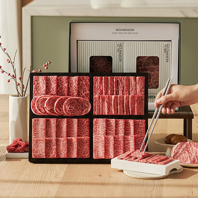 1++한우선물세트 소고기 마장동 한우 새해 설 추석 명절 어버이날 선물세트, 럭셔리세트(꽃등심+살치+채끝+갈비), 1세트