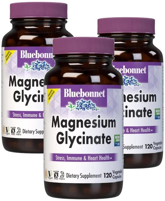 블루보넷 뉴트리션 마그네슘 글리시네이트 400mg Bluebonnet Magnesium Glycinate, 120정, 3개 - 쿠팡