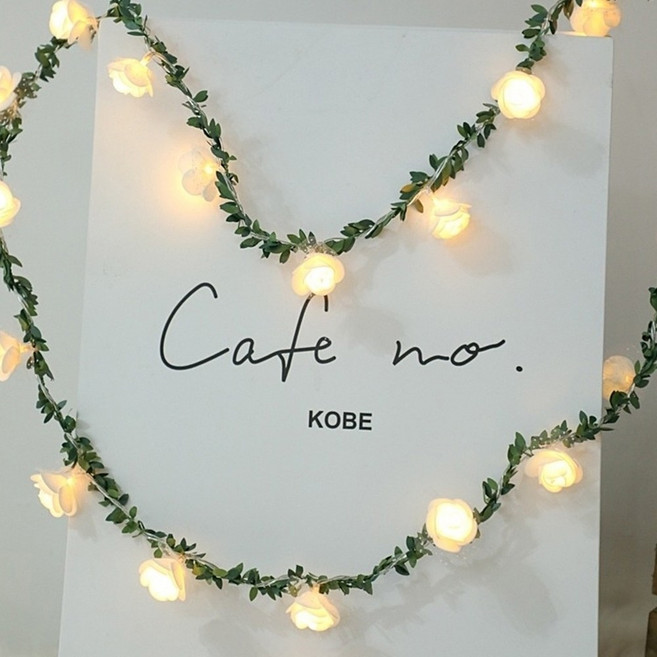 21세기트랜드 LED줄조명 인테리어조명 크리스마스전구 장식 줄조명 (해외 직구 상품 아닌 국내 발송 상품입니다.), 3.나뭇잎 장미 전구3m20구-황색, 1개