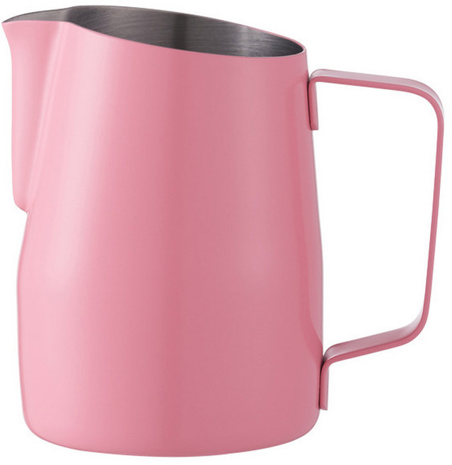 420ml 스틸 에스프레소 컵 아트에 라떼 커피 우유 스팀 피처 주전자 적합 스테인레스 거품, Pink, 1개