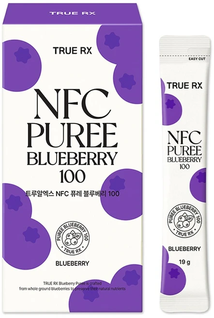 트루알엑스 NFC 고함량 블루베리 퓨레 100% 하이부쉬블루베리 안토시아닌 14포, 1박스, 266g - 쿠팡