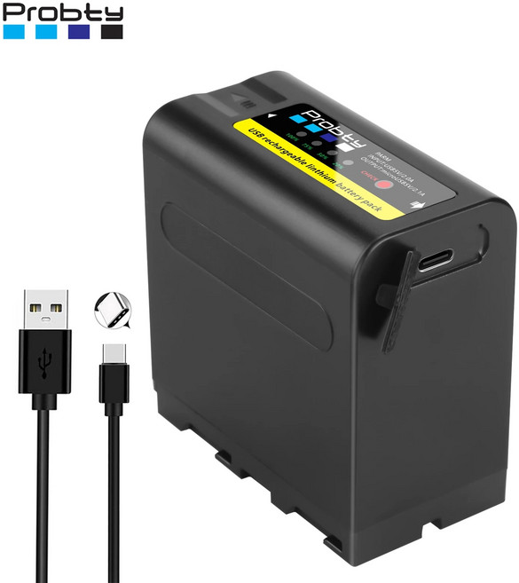 Probty 10800mAh NPF980 NPF970 NPF960 NP F970 배터리USB 충전 출력 포함 소니 PLM100 CCDTRV35 MVCFD91 MC1500C용, 3.3 Batteries, 1개