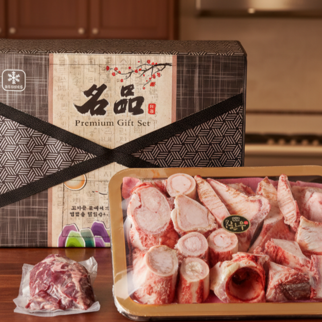 설명절 국내산 소고기 프리미엄 투쁠 실속형 사골국 5호 한우뼈 선물세트, 1세트, 4.4kg