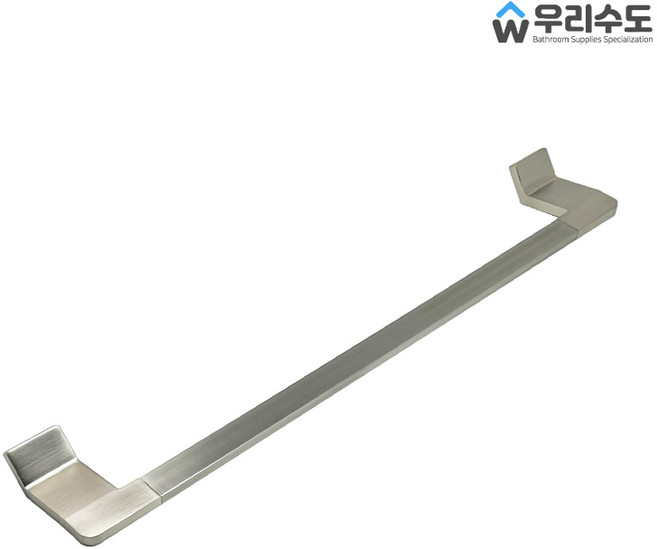 우리수도 SUS304 스텐 욕실 사각 수건걸이 타올걸이, 1개, 무광