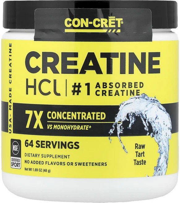 콘크레트 크레아틴 HCl 무맛 48.0g, 2개, 48g - 쿠팡