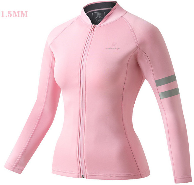 서핑 슈트 웻슈트 프리다이빙 스쿠버다이빙 바다수영 2mm 여성 수트 잠수복, 핑크 상의 여성 1.5MM