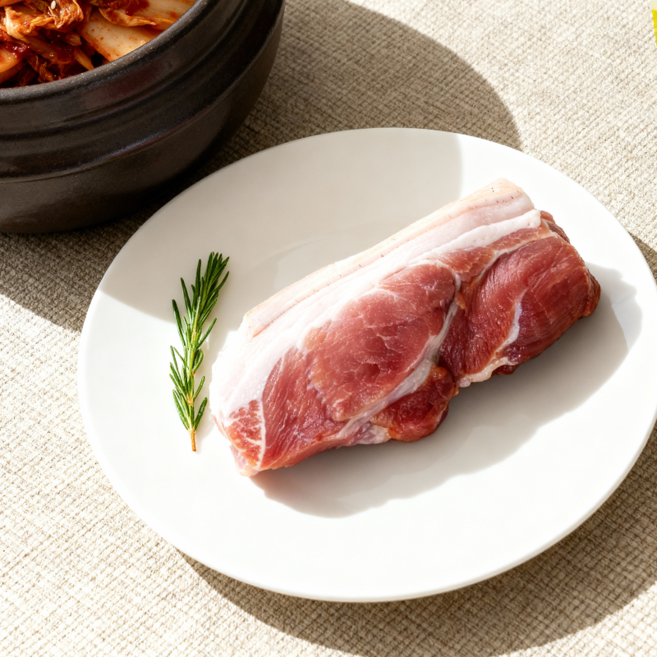 [HACCP인증] 담백하고 고소한 제주흑돼지 뒷다리살(냉장) (찌개용/수육용), 4개, 500g