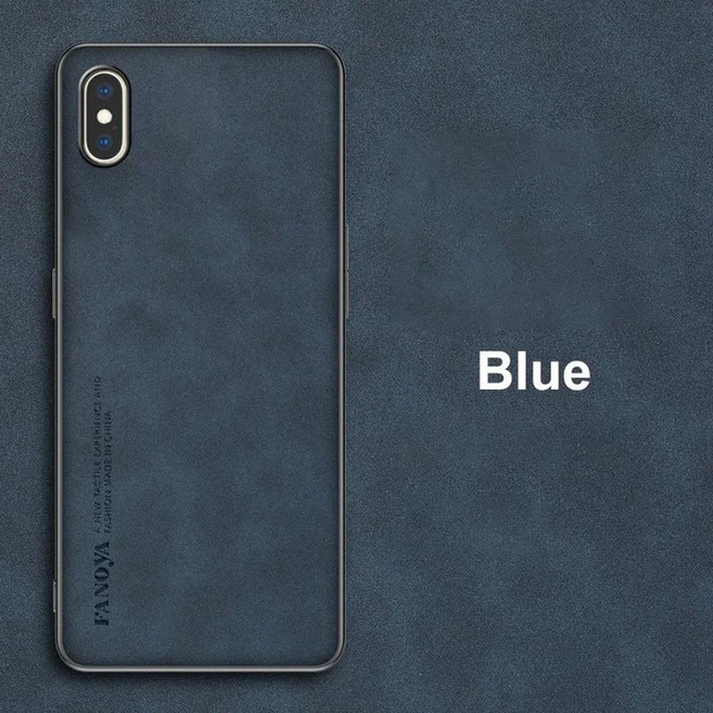 케이스의 경우 뒷면 커버의 가죽 케이스 무광택 실리콘 보호, 1개, 2. Blue / C. 아이폰 XS용