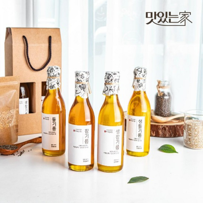 미식상회 저온압착 대용량 참기름 350ml 외 3종, 04.생들기름, 1개