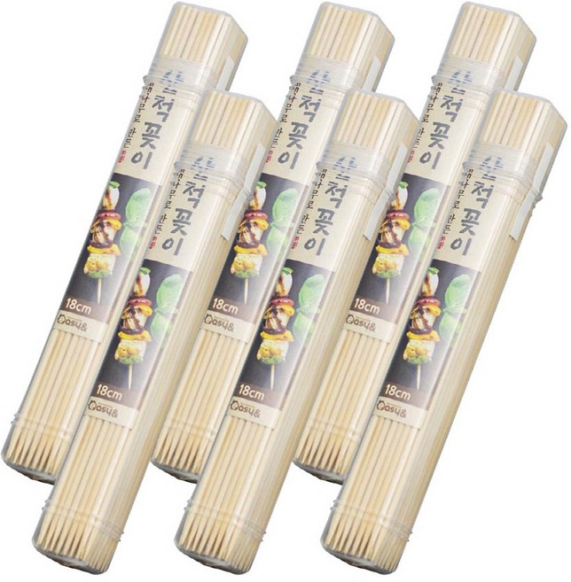 생활미소 대나무로 만든 산적꽂이 80입, 18cm 6개, 80개입
