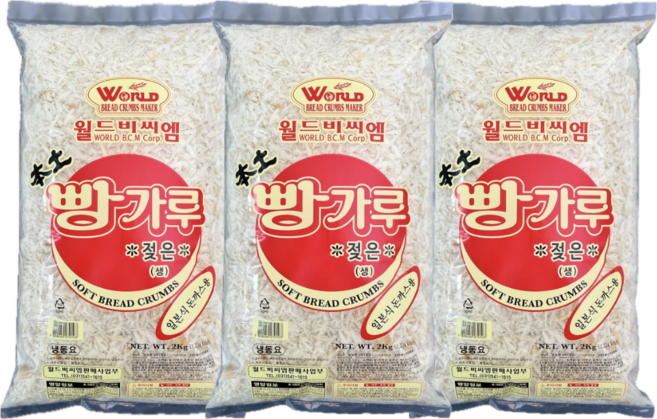 본토빵가루 월드 습식 빵가루, 3개, 2kg