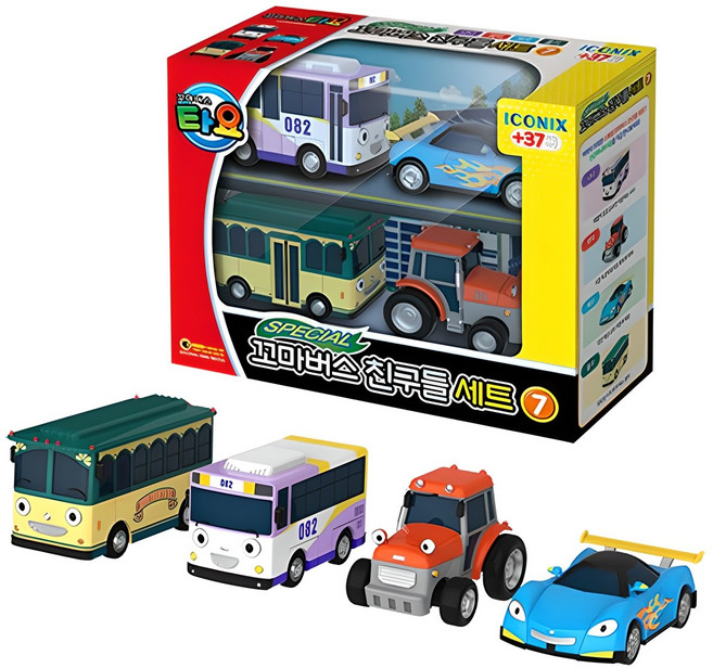 타요 스페셜 꼬마버스 친구들 세트 7 작동완구, 혼합색상, 1세트
