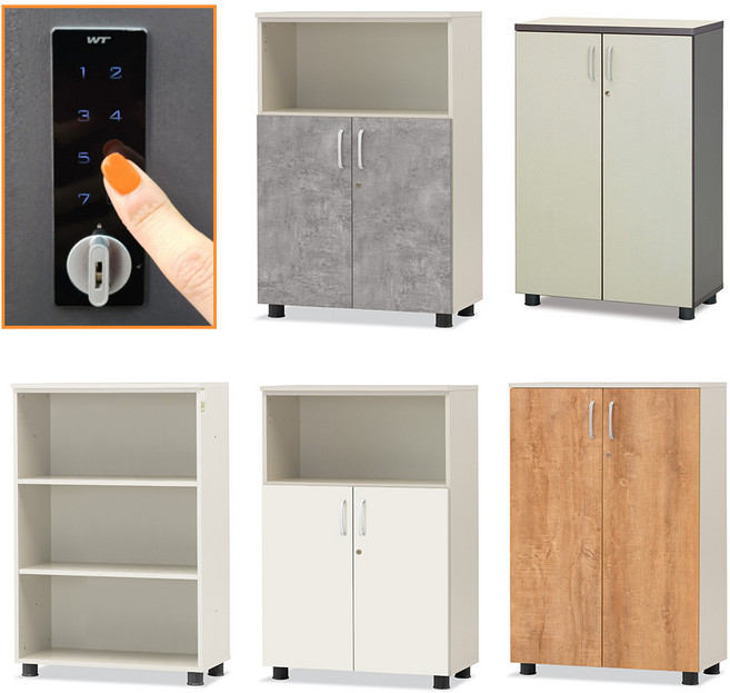 전자키 도어락 3단 책장 사무실 서류보관 캐비닛 14컬러, 3단 하문장(반문장), 화이트