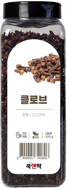 쿡앤딱 클로브 정향 홀 향신료 육포 훈제 빵 과자 커리 파우더 인도 중동 요리, 1개, 300g