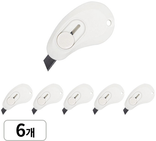 미니 택배칼 언박싱칼, 6개, 화이트