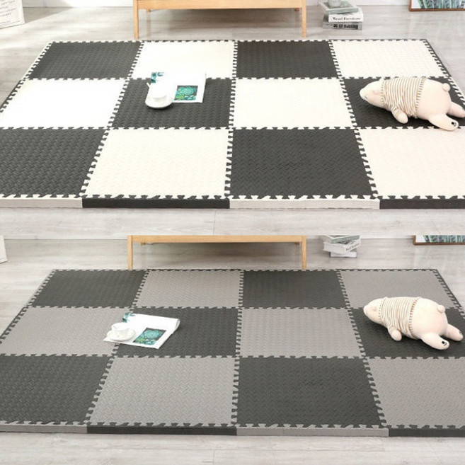 층간소음 방지 퍼즐매트 EVA폼 DIY 조립 바닥매트 충격흡수 거실, 1개, 블랙